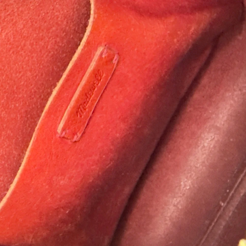 Madewell The Transport Crossbody Strap in Red Leather Front Pocket Bag